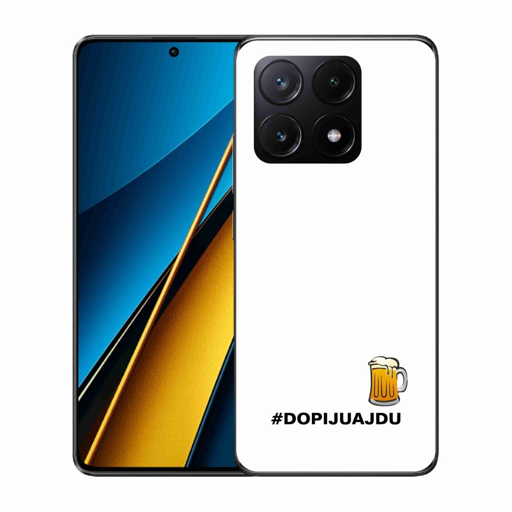 Gél borítás mmCase a Xiaomi Poco X6 Pro 5G számára - sör motívum 1 fehér háttér