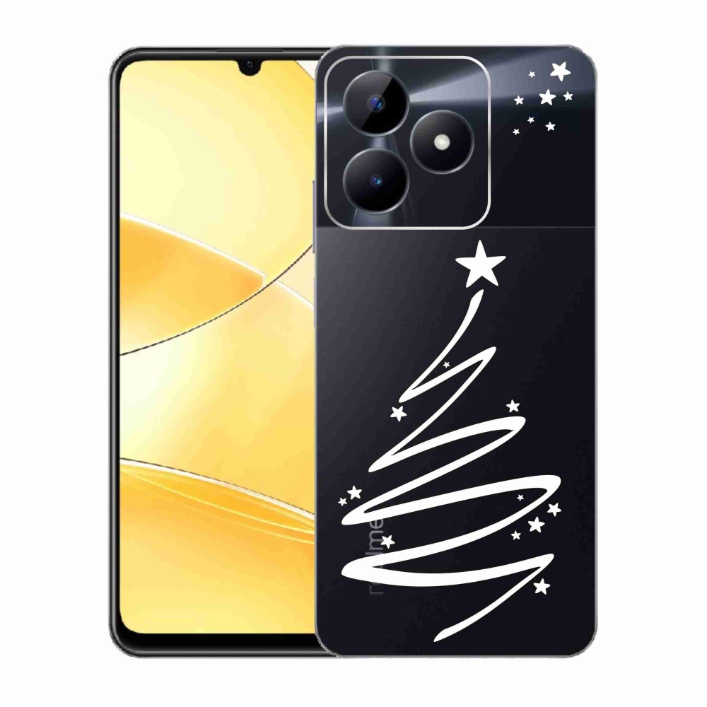 Zselés borító mmCase a Realme C51/C53 készülékhez - fehér fa átlátszó háttéren