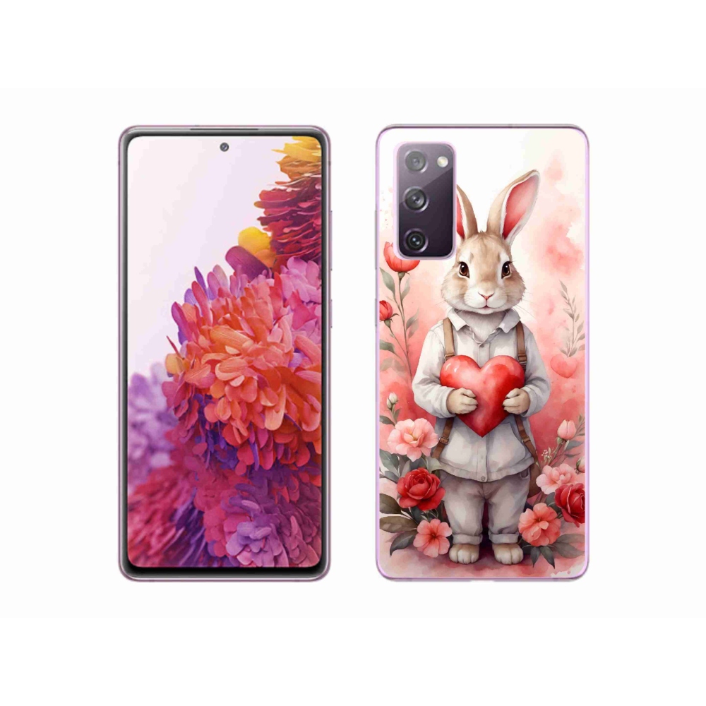 Zselés borítás mmCase Samsung Galaxy S20 FE - nyúl szívvel