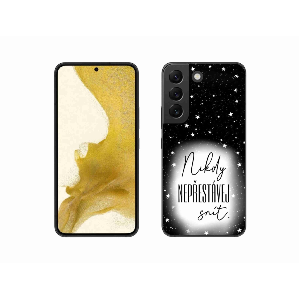 Gél borítás mmCase Samsung Galaxy S22 5G - idézet 1 fehér és fekete háttérrel