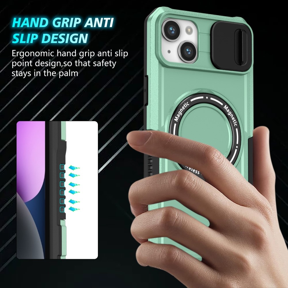 Fulcrum tartós borító kameravédelemmel és MagSafe funkcióval iPhone 14 készülékhez - Világoszöld