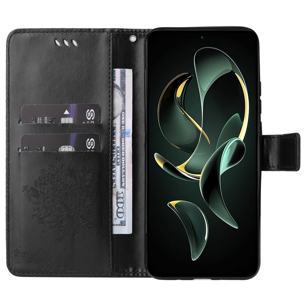 Fa könyvtáska Xiaomi 13T/13T Pro készülékhez - fekete