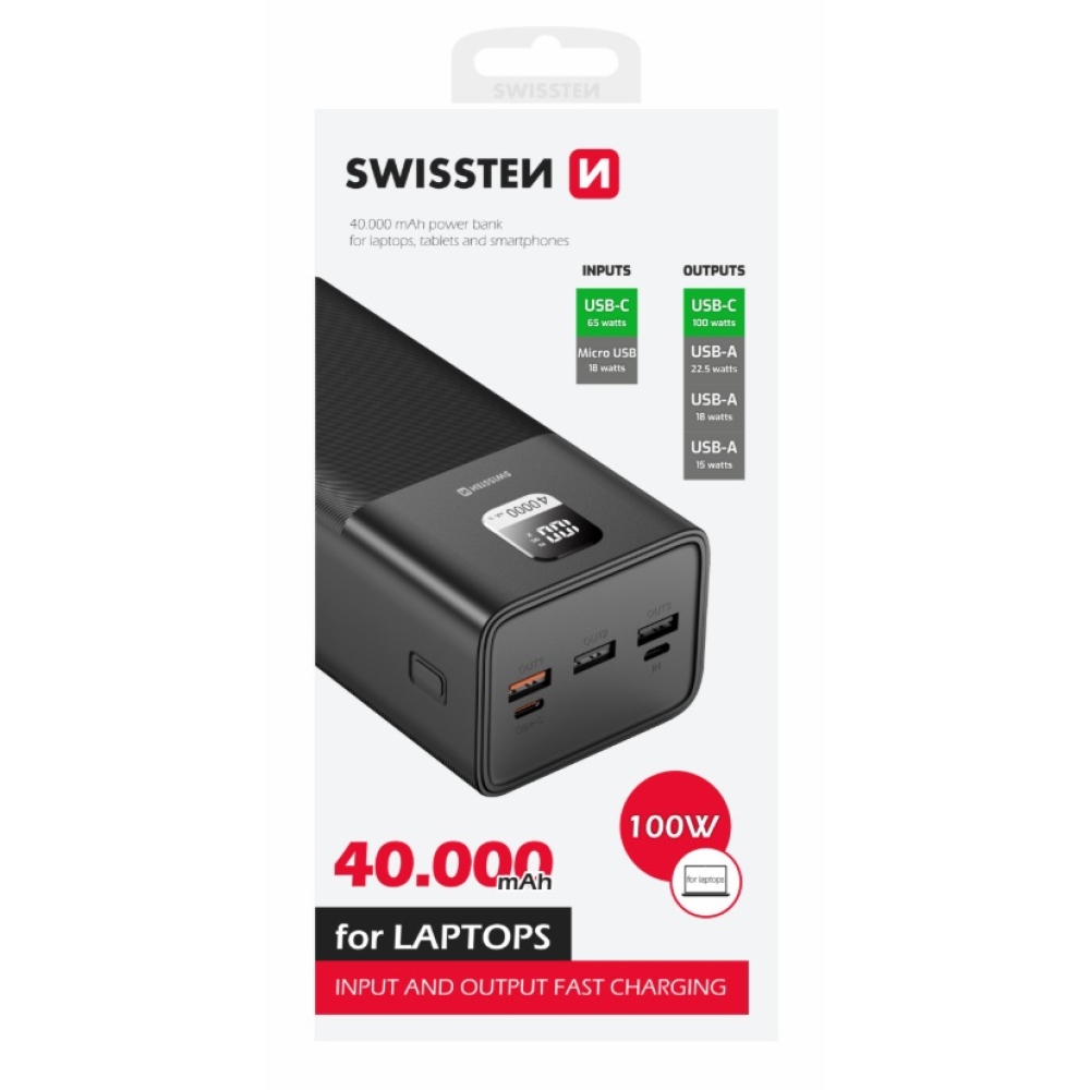 Swissten Powerbank POWER LINE 100W 40000mAh
