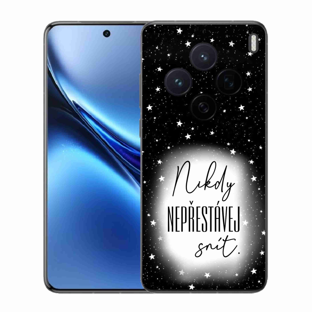 Gél borítás mmCase a Vivo X200 5G készülékhez - Quote 1 fehér és fekete háttérrel