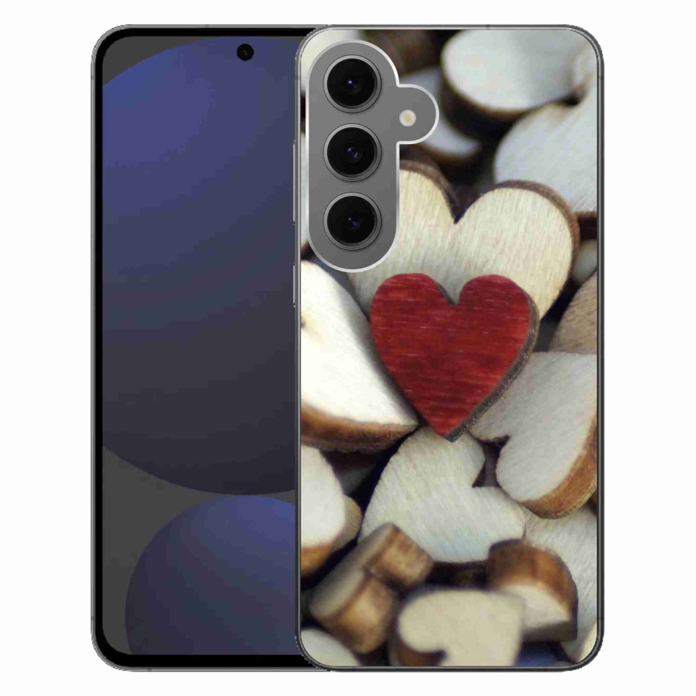 Zselés borítás mmCase Samsung Galaxy S24 FE készülékhez - gravírozott piros szív