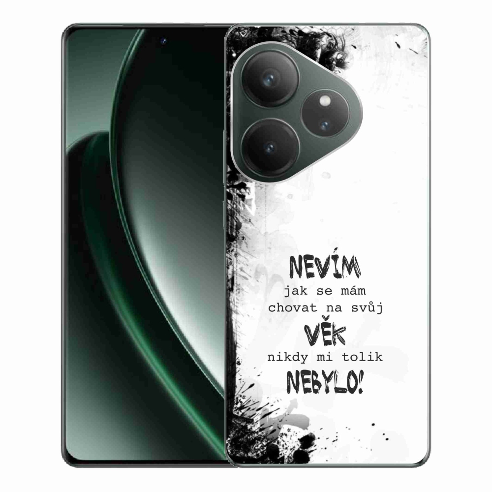 Gél borítás mmCase a Realme GT 6 5G/GT 6T 5G számára - vicces szöveg 14 fehér háttér