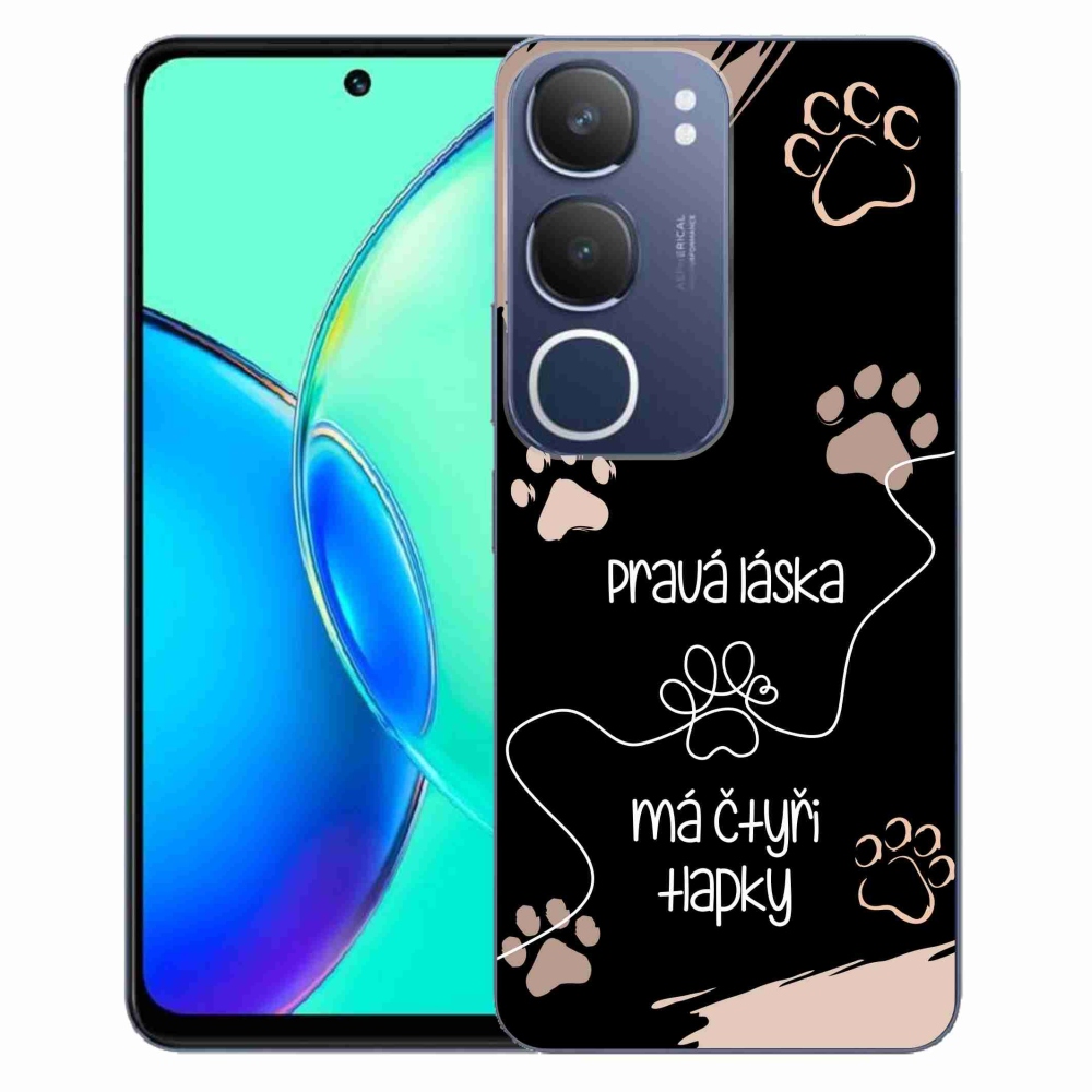 Gél borítás mmCase a Vivo Y19s készülékhez - kutya motívum 1 fekete háttér