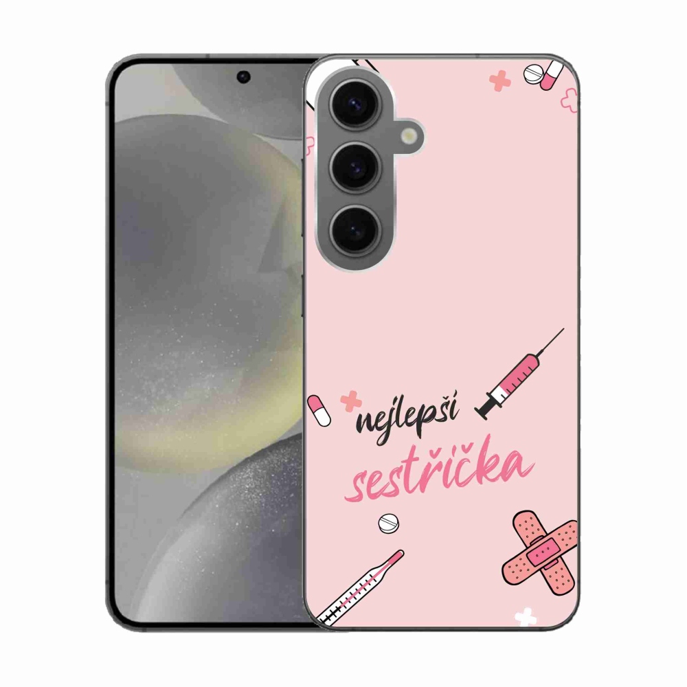 Gél borító mmCase Samsung Galaxy S24 - legjobb kishúg rózsaszín háttérrel