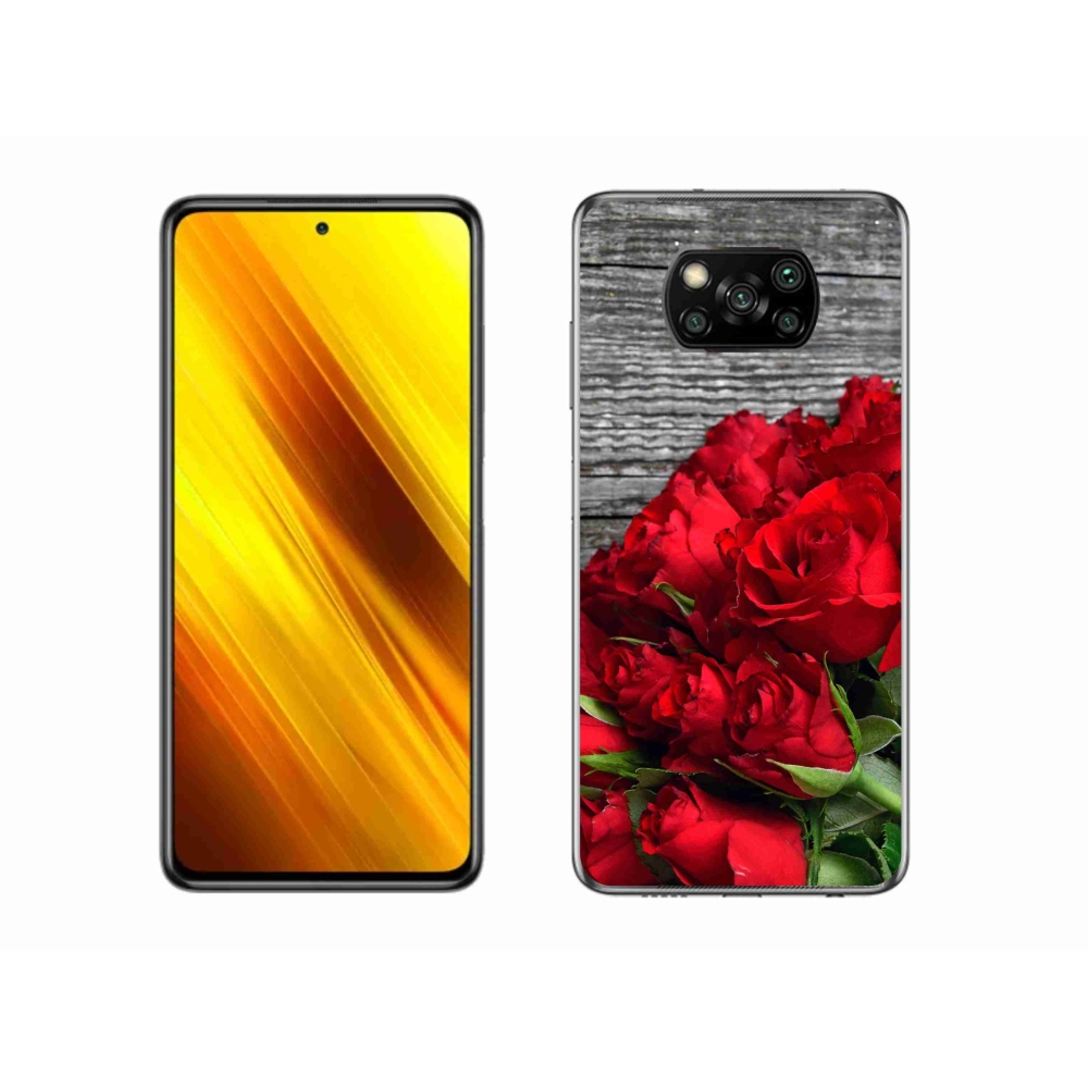 Gél borítás mmCase a Xiaomi Poco X3-hoz - piros rózsa