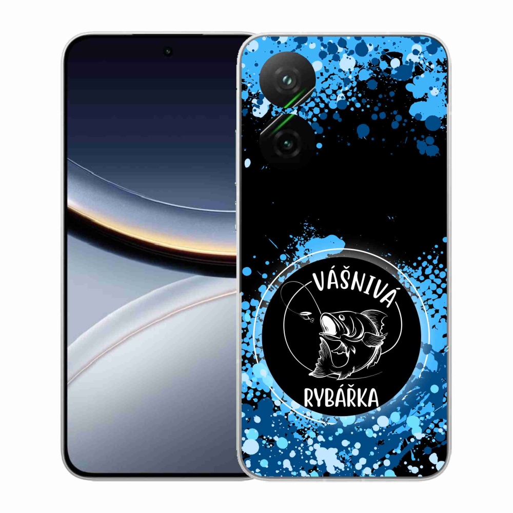 Gél borító mmCase a Xiaomi Poco F7 5G-hez - szenvedélyes halász fekete háttérrel