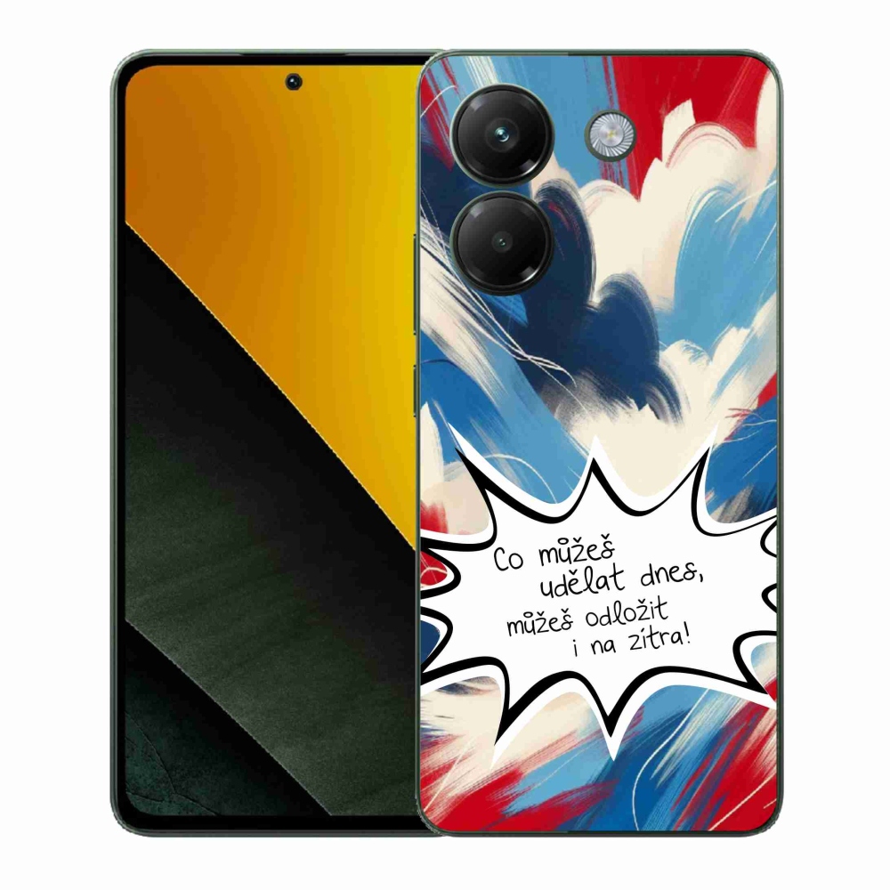 Gél borító mmCase a Xiaomi Poco M7 Pro 5G számára - vicces szöveg 9 fehér háttér