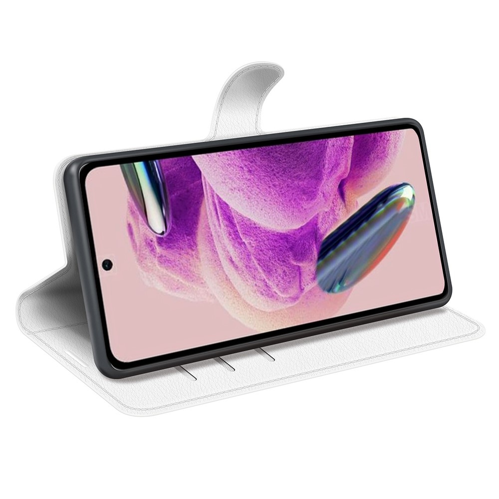 Litchi könyv tok Xiaomi Redmi Note 12S-hez - fehér
