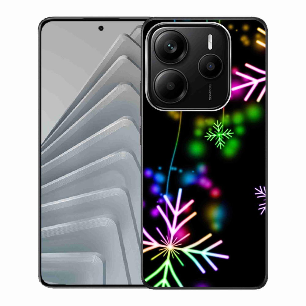 Gél borítás mmCase a Xiaomi Redmi Note 14 5G-hez - színes pelyhekkel