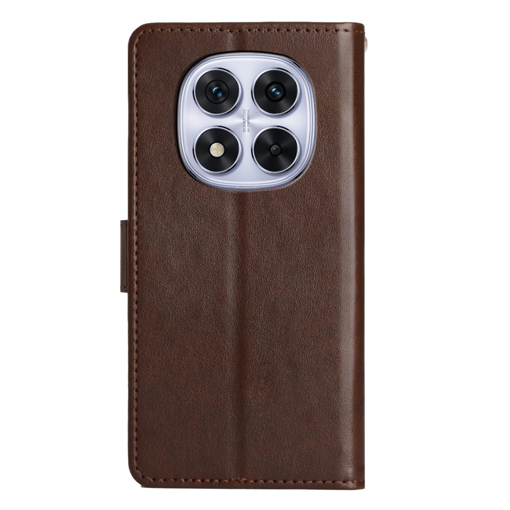 Virágok könyv tok Xiaomi Redmi Note 14 Pro 5G/Poco X7 5G - barna színben