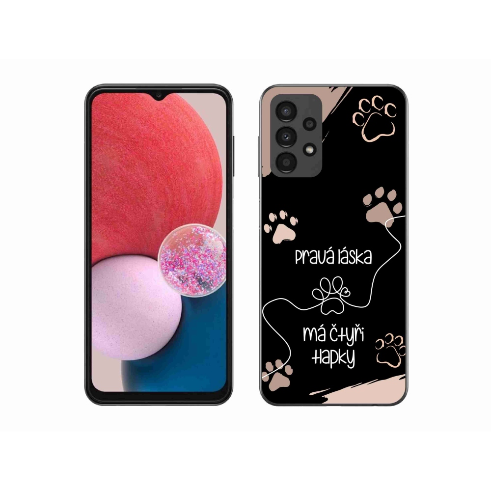 Gél borítás mmCase Samsung Galaxy A13 4G - kutya motívum 1 fekete háttér