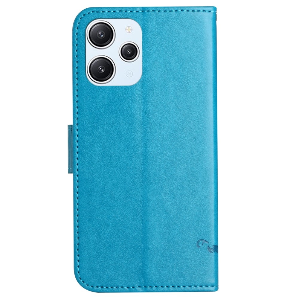 Virágos könyv tok a Xiaomi Redmi 12 4G/5G készülékhez - kék