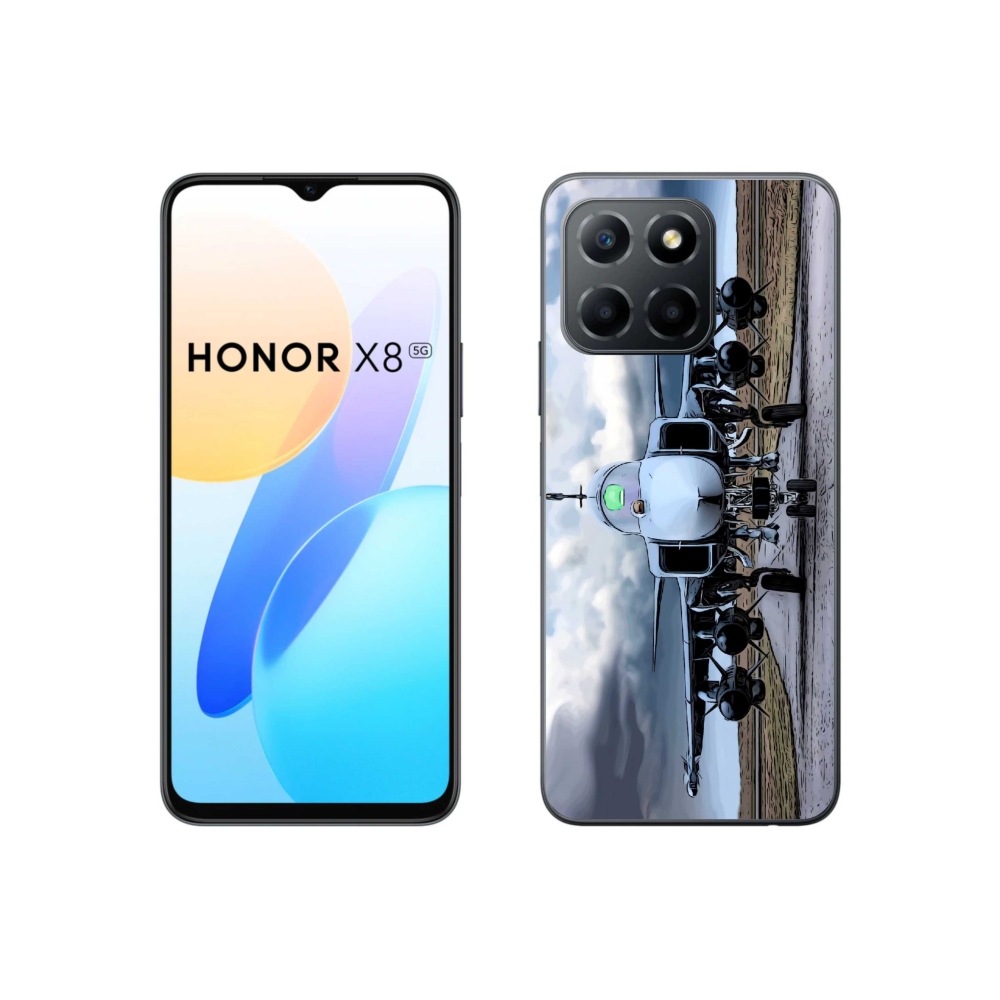 Zselés borítás mmCase a Honor X8 5G/70 Lite 5G számára - katonai repülőgépek