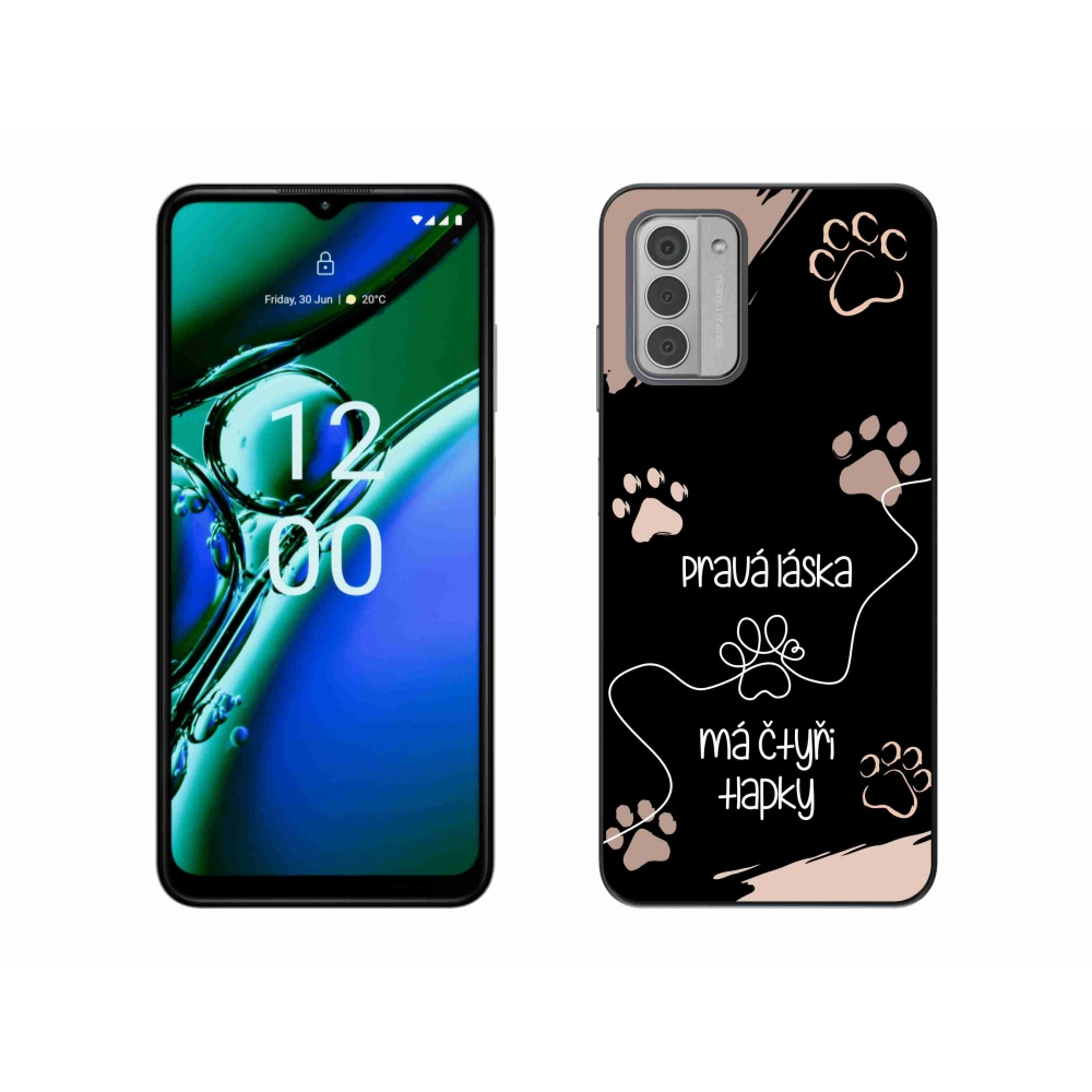 Zselés borító mmCase a Nokia G42 készülékhez - kutyamotívum 1 fekete háttér