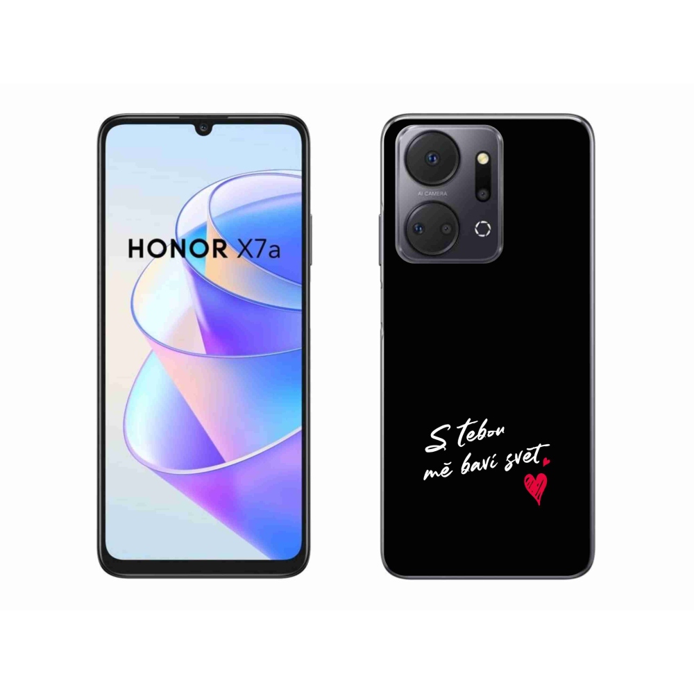 Gél borító mmCase a Honor X7a készülékhez - szerelmes szöveg 1 fekete háttér