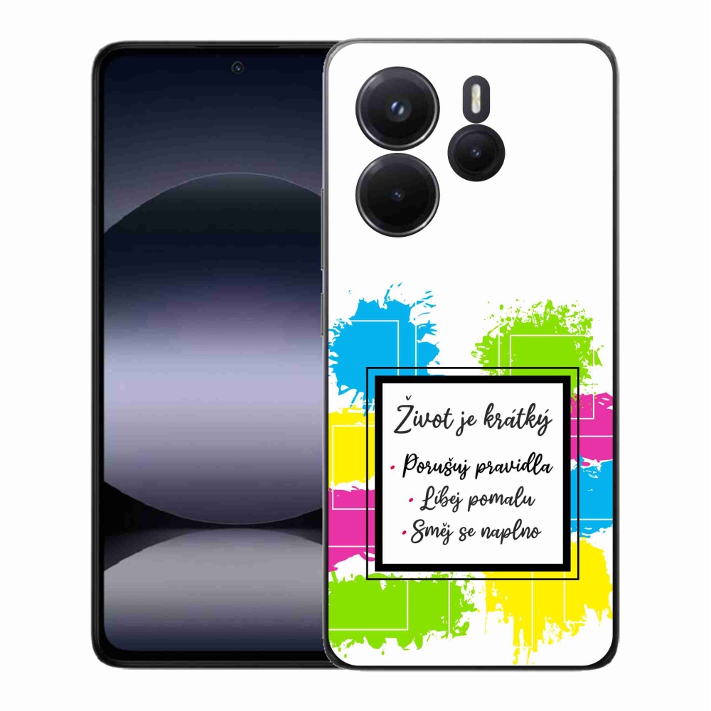 Gél borító mmCase a Xiaomi Redmi Note 14-hez - idézem 5 fehér háttér