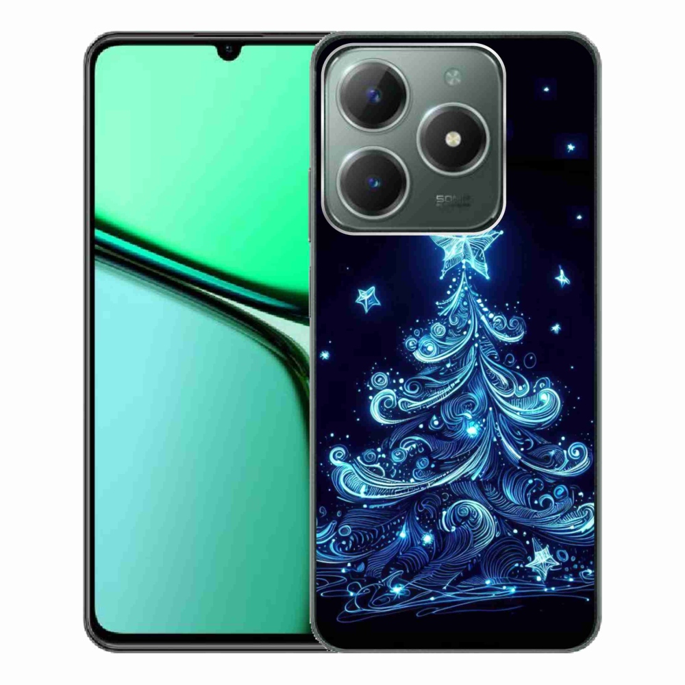 Gél borítás mmCase a Realme C61 készülékhez - neon karácsonyfa 4