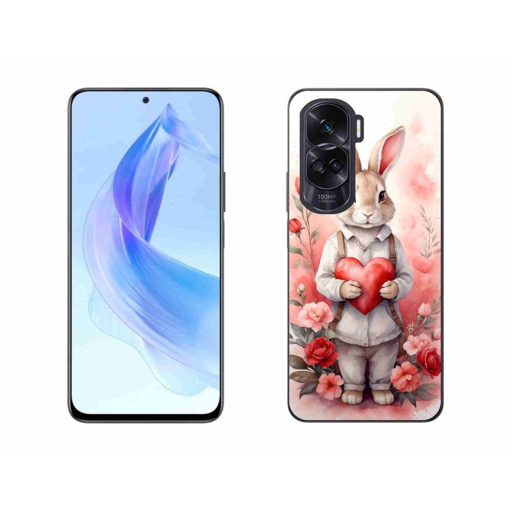 Zselés borítás mmCase a Honor 90 Lite-hoz - nyúl szívvel