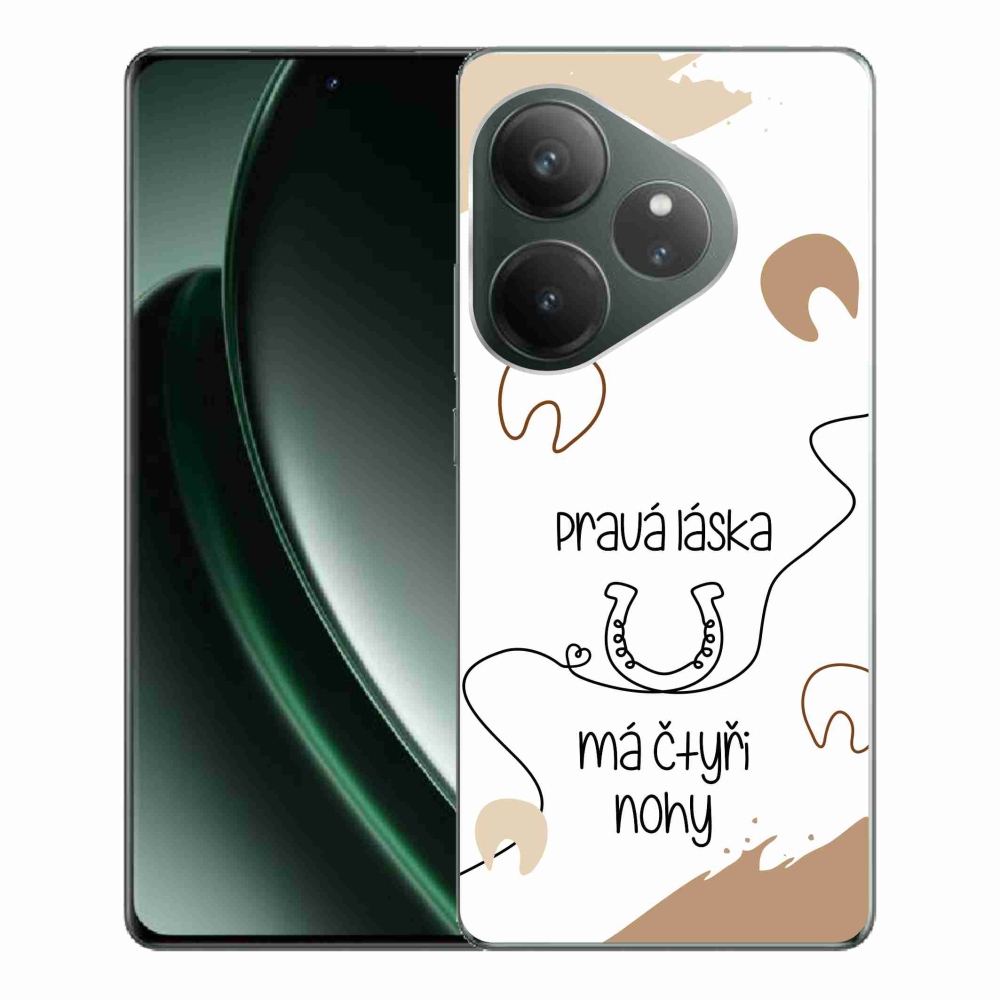 Gél borítás mmCase a Realme GT 6 5G/GT 6T 5G számára - ló motívum fehér háttérrel