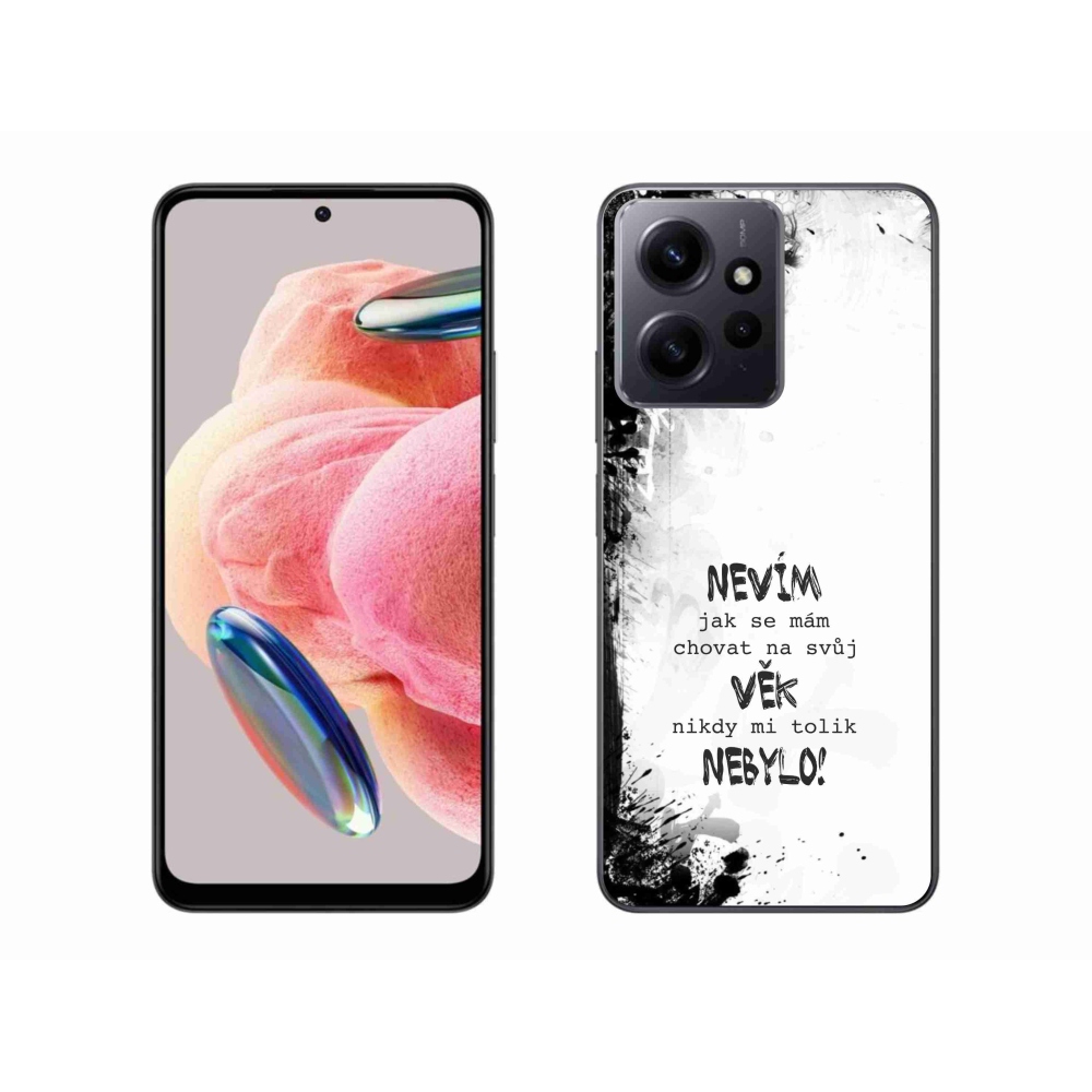 Gél borító mmCase a Xiaomi Redmi Note 12 4G-hez - vicces szöveg 14 fehér háttérrel