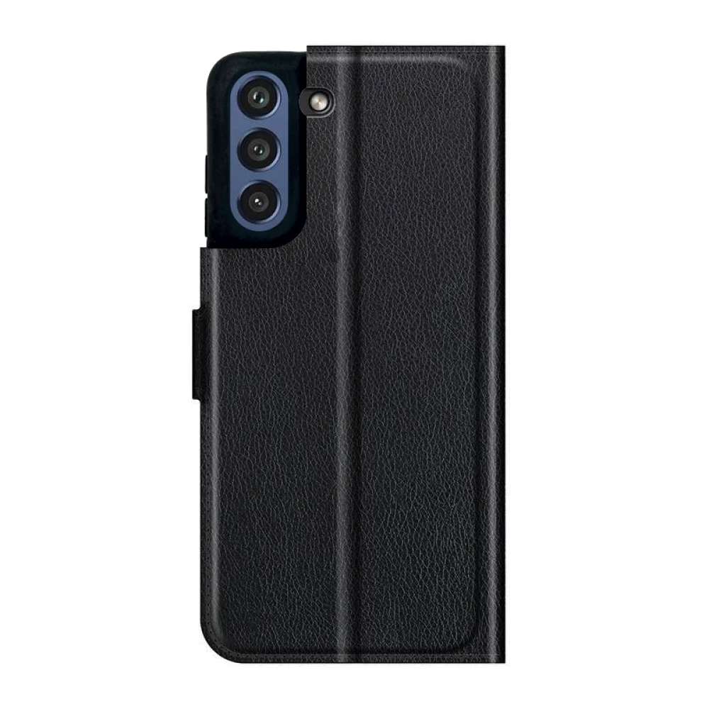 Litchi PU bőr pénztárca tok Samsung Galaxy S21 FE 5G számára - fekete