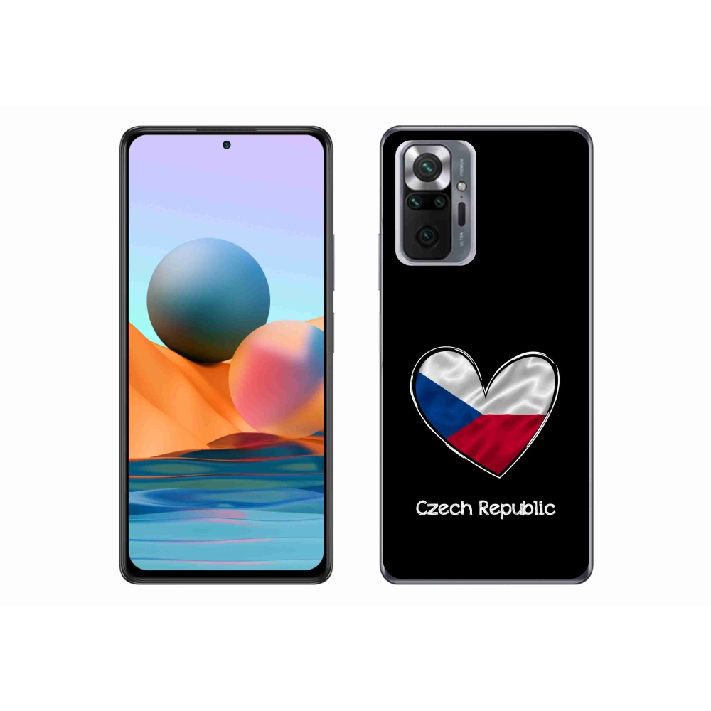 Gél borító mmCase a Xiaomi Redmi Note 10 Pro készülékhez - szív zászló fekete háttérrel