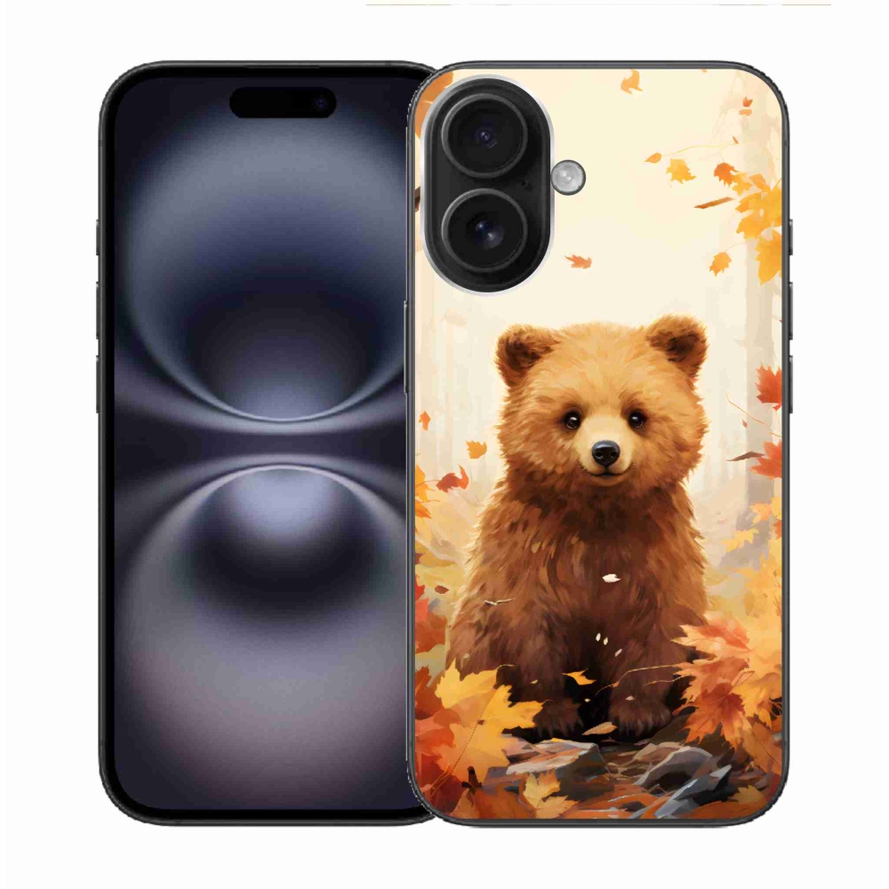 Zselés borítás mmCase iPhone 16 készülékhez - medve az erdőben