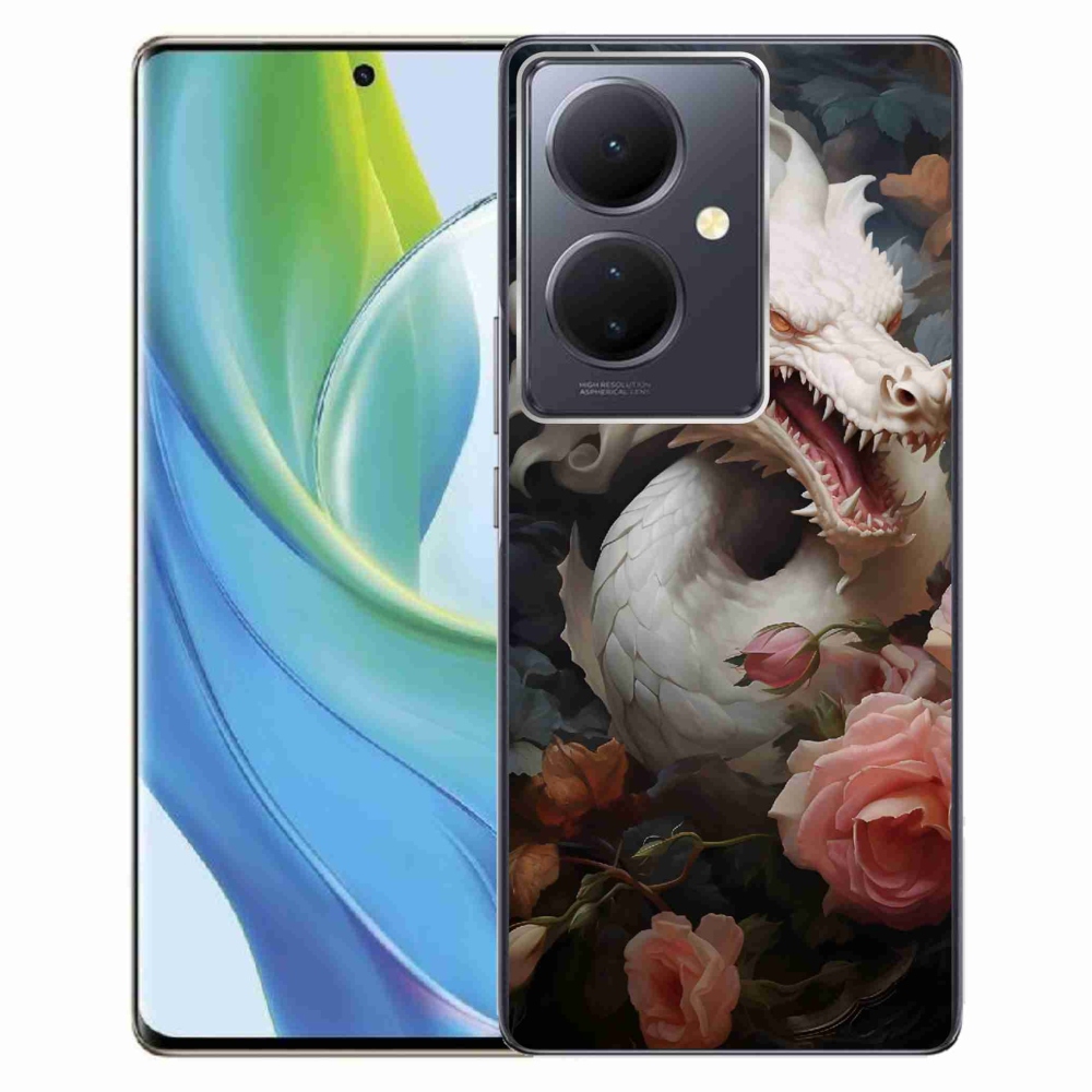 Gél borítás mmCase a Vivo V29 Lite 5G - fehér sárkányon