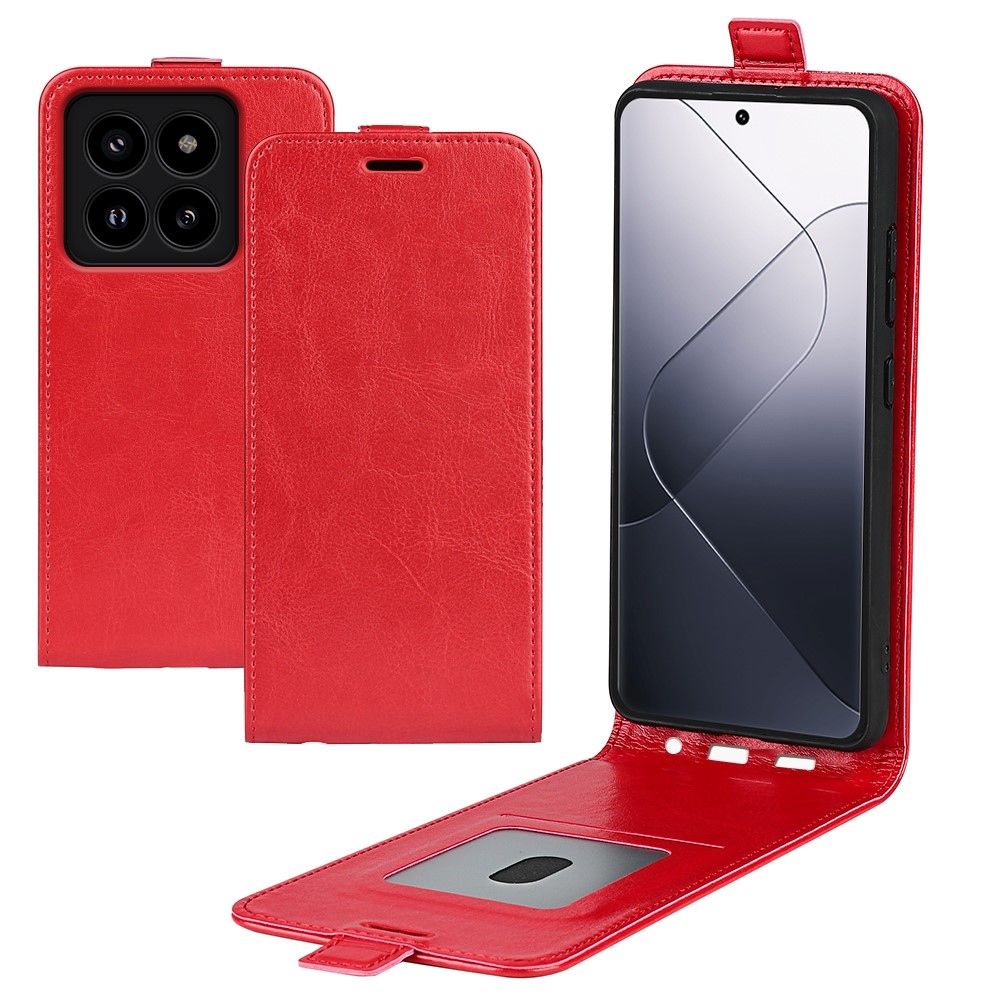 Függőleges könyvtáska Xiaomi 14 Pro-hoz - piros