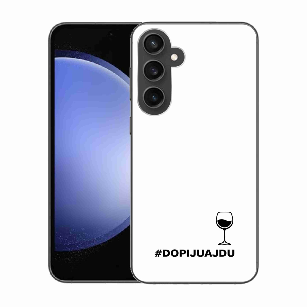 Gél borítás mmCase Samsung Galaxy S23 FE készülékhez - bor motívum fehér alapon