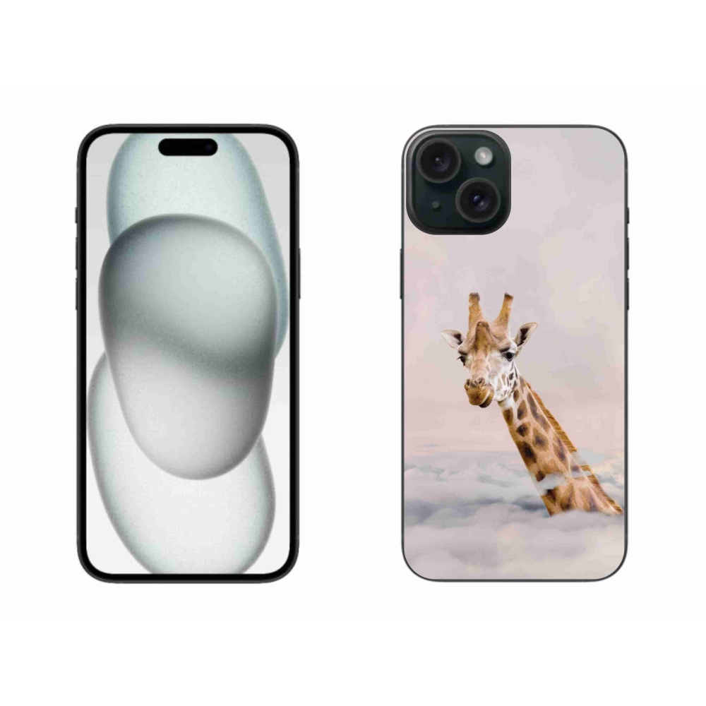 Zselés borítás mmCase iPhone 15 Plus készülékhez - zsiráf a felhőkben