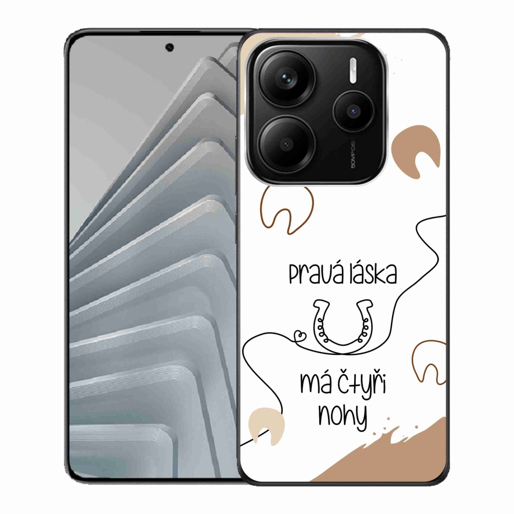 Gél borító mmCase a Xiaomi Redmi Note 14 5G-hez - ló motívum fehér háttérrel