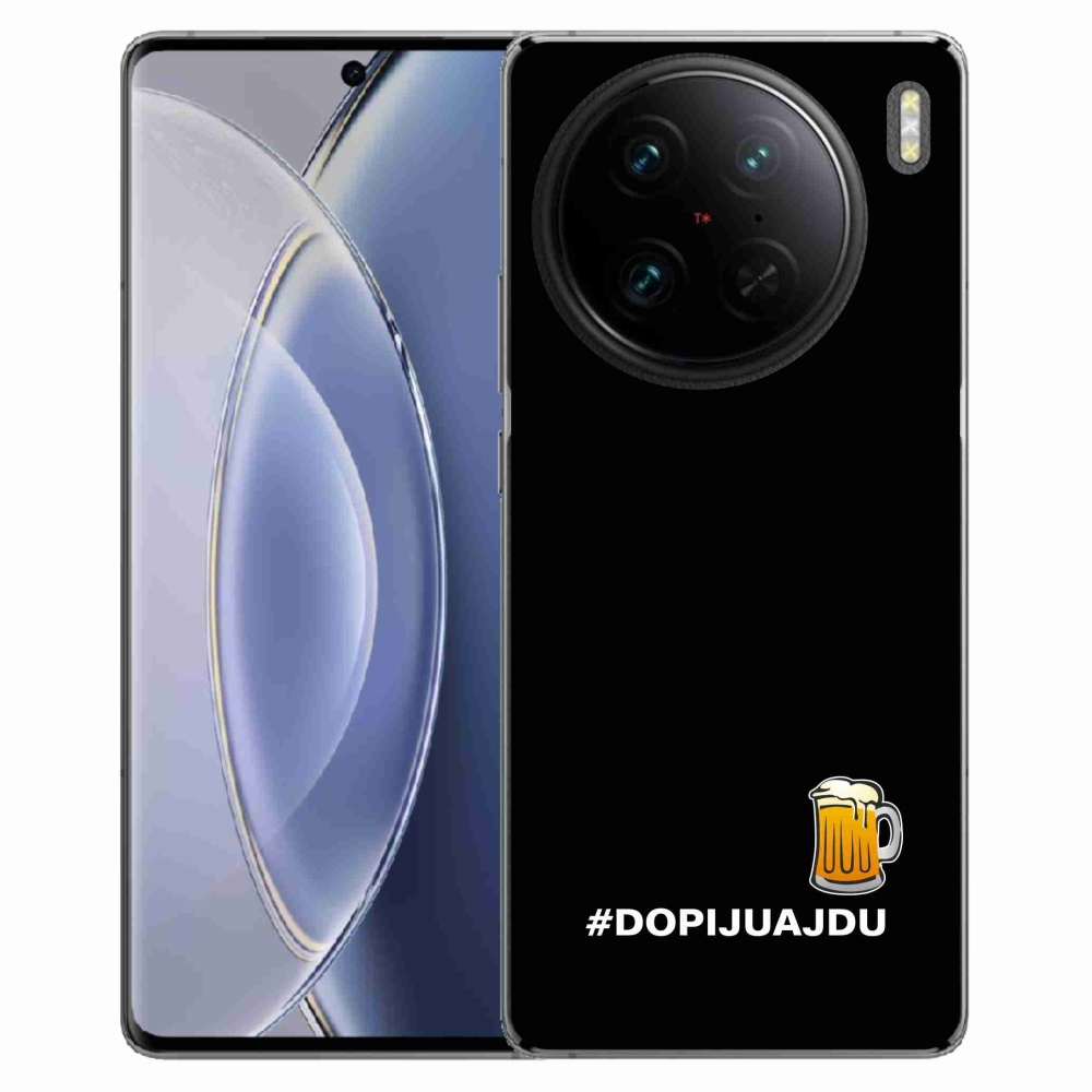 Gél borítás mmCase a Vivo X90 Pro készülékhez - sör motívum 1 fekete háttér