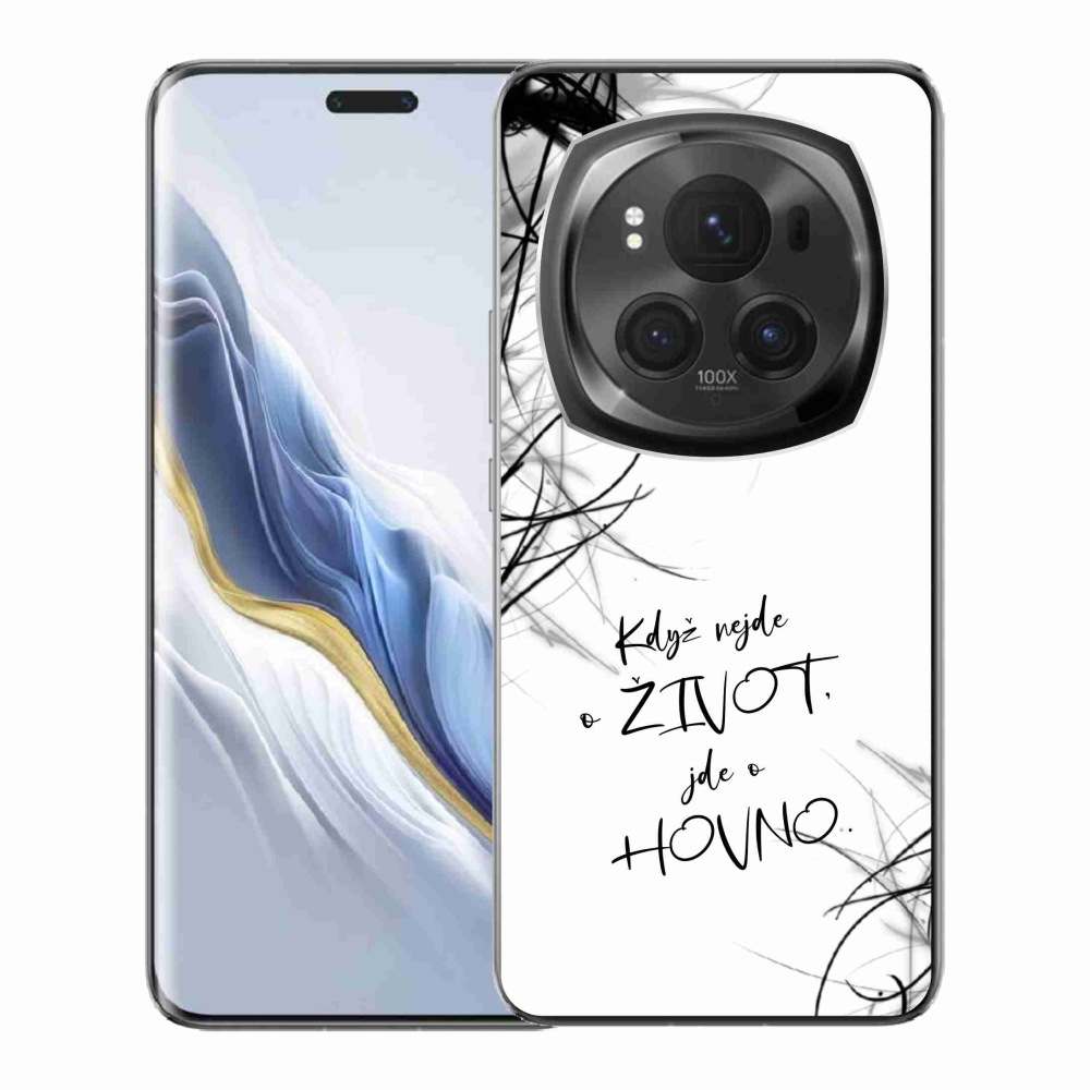 Gél borító mmCase a Honor Magic 6 Pro 5G készülékhez - vicces szöveg 16 fehér háttér