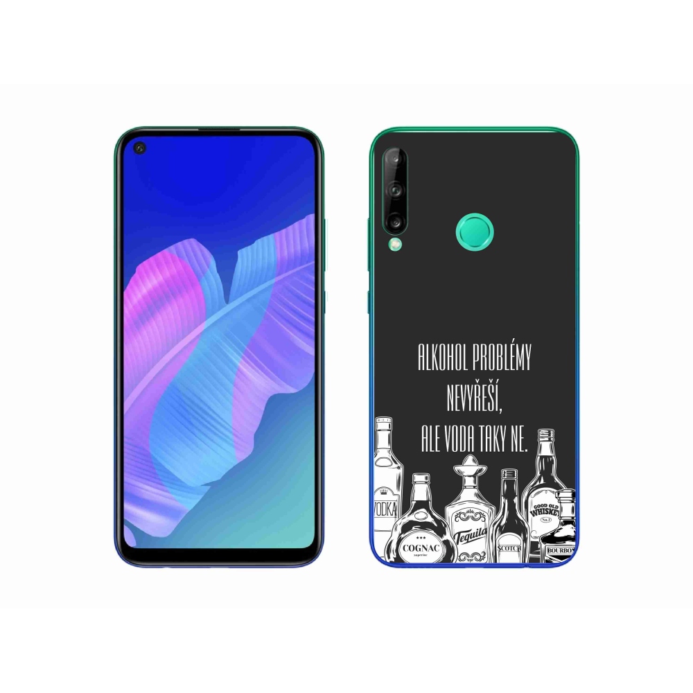 Gél borító mmCase a Huawei P40 Lite E számára - vicces szöveg fekete háttérrel