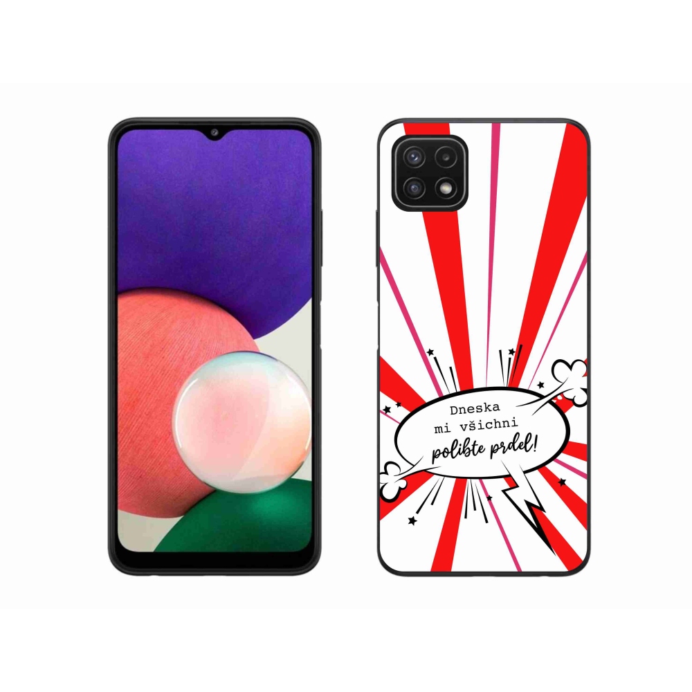 Gél borító mmCase Samsung Galaxy A22 5G - vicces szöveg 15 fehér háttérrel