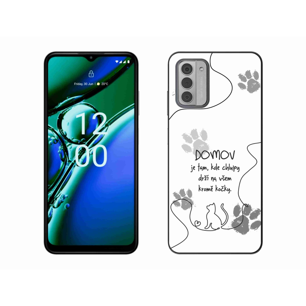 Zselés borító mmCase a Nokia G42 készülékhez - macska motívum fehér háttérrel