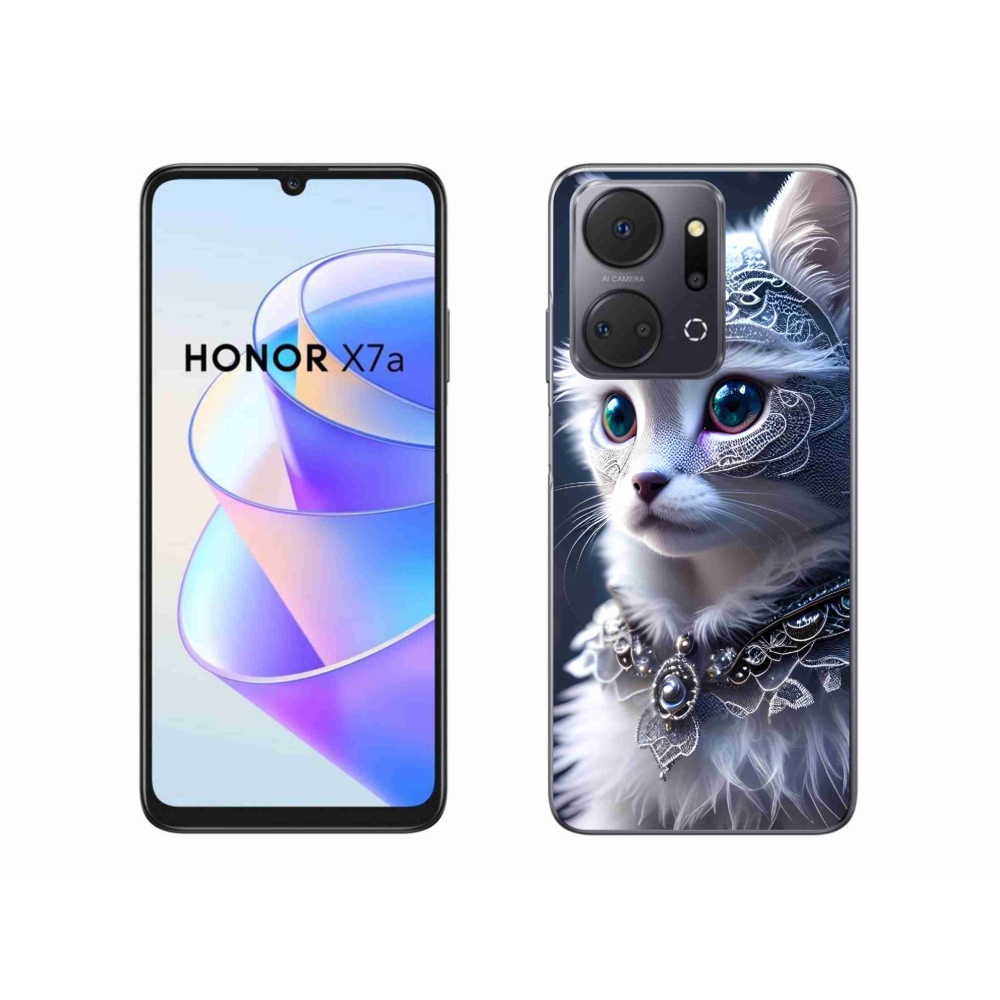 Zselés borítás mmCase a Honor X7a készülékhez - fehér macska