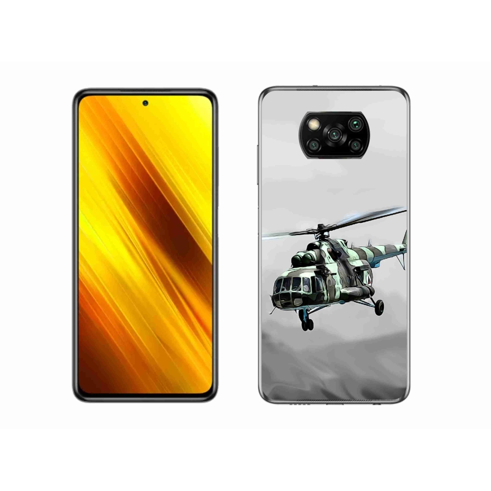 Gél borítás mmCase a Xiaomi Poco X3 számára - katonai helikopter