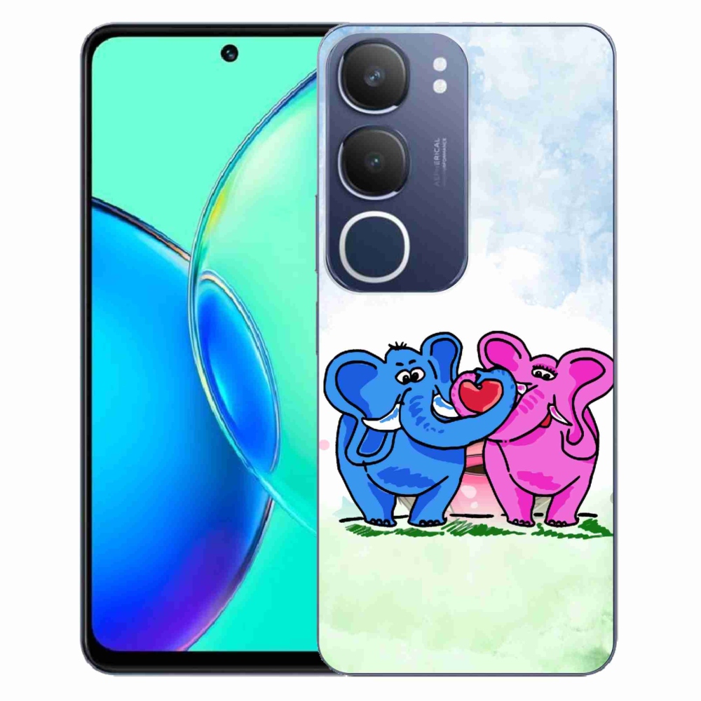 Gél borítás mmCase a Vivo Y19s készülékhez - szerelmes elefántok
