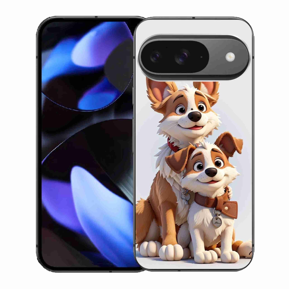Gél borítás mmCase a Google Pixel 9/9 Pro számára - kutyák rajzolása