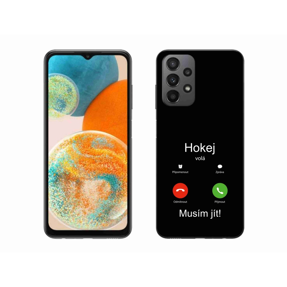 Gél borítás mmCase Samsung Galaxy A23 4G/5G - hoki hívások fekete háttérrel