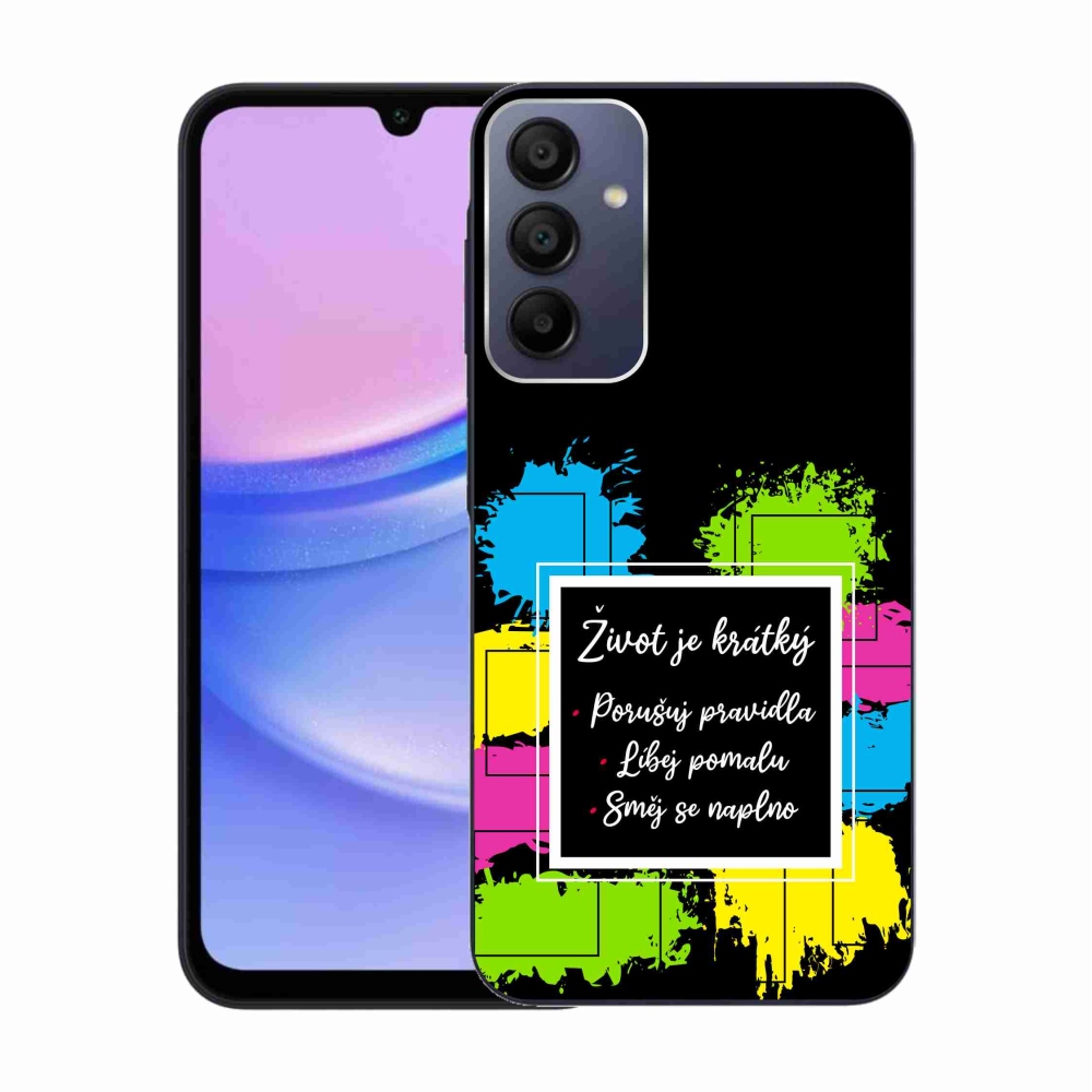 Gél borítás mmCase Samsung Galaxy A15 4G/5G - idézem 5 fekete háttérrel