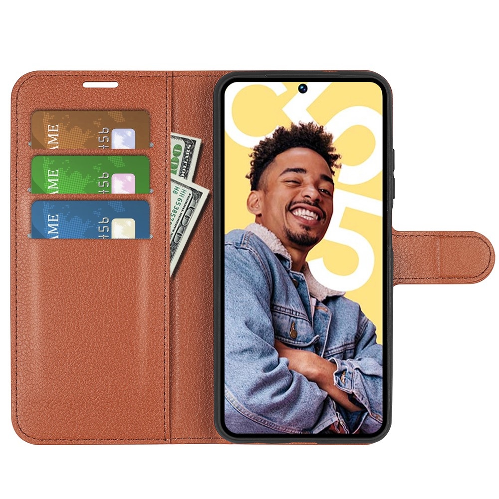 Litchi könyvtáska a Realme C55 készülékhez - barna