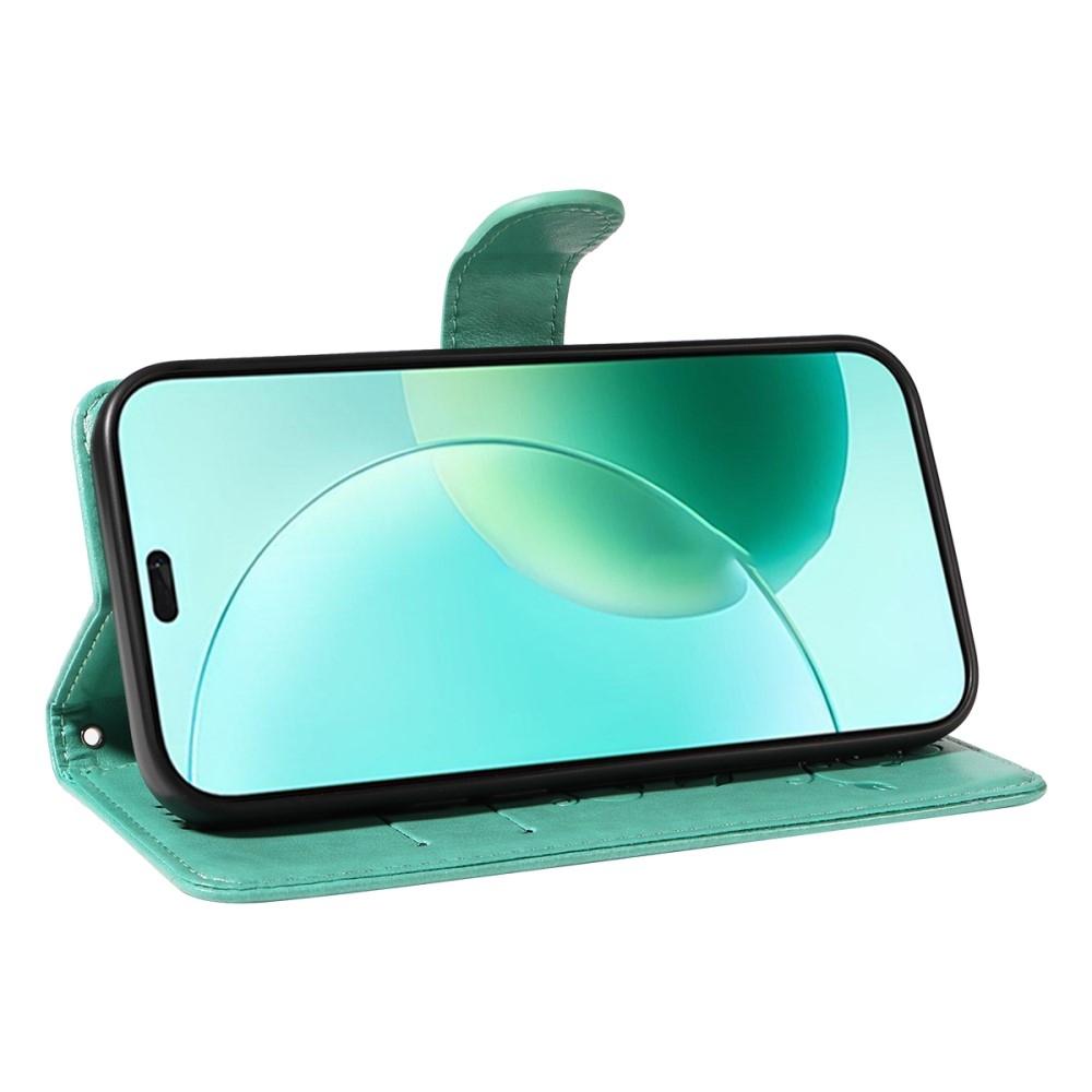 Virágok könyvtáska a Honor 400 Lite-hoz - teal színű