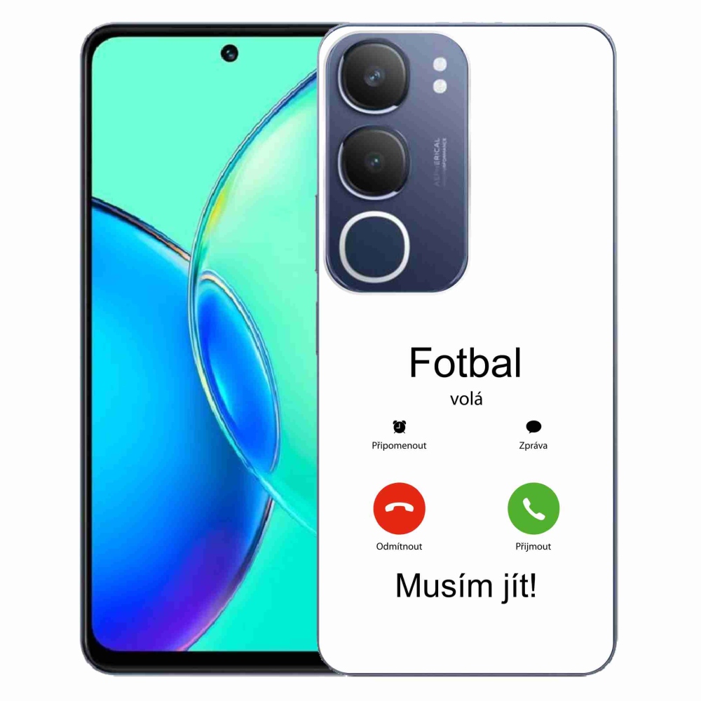 Gél borítás mmCase a Vivo Y19s készülékre - futball hívások fehér háttérrel